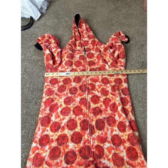 Pepperoni Pizza onesie pajama full zip up hooded funny warm cozy kids SZ XXL - Picture 6 of 7